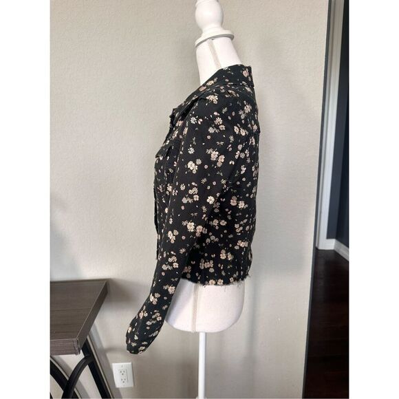 Celebrity Pink Black Flower Denim Jacket - Picture 5 of 7